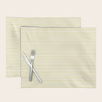 Fine Stripes Narrow Stripe Pattern in Light Butter Yellow and White Placemat Gallery Image 1