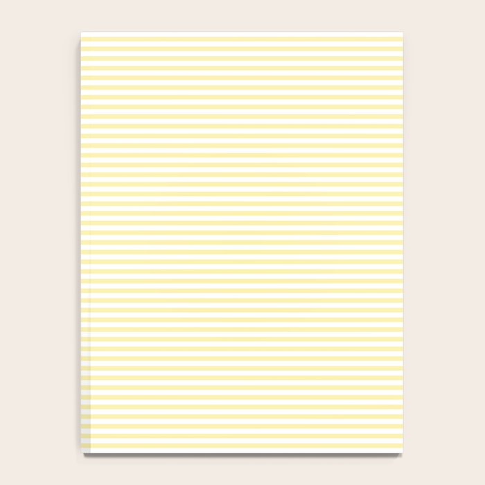 Fine Stripes Narrow Stripe Pattern in Light Butter Yellow and White Notebook Gallery Image 4
