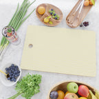 Fine Stripes Narrow Stripe Pattern in Light Butter Yellow and White Cutting Board Gallery Image 2