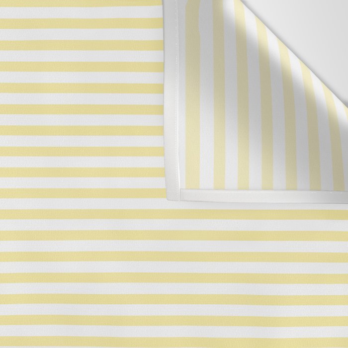 Fine Stripes Narrow Stripe Pattern in Light Butter Yellow and White Wall Tapestry Gallery Image 3