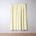 Fine Stripes Narrow Stripe Pattern in Light Butter Yellow and White Window Curtain Gallery Image 3
