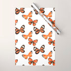 Orange Butterflies Wrapping Paper Gallery Image 1