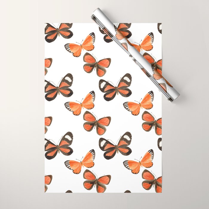 Orange Butterflies Wrapping Paper Gallery Image 1