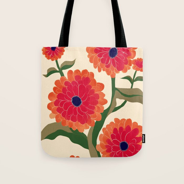 Red Zinnias Tote Bag Gallery Image 1