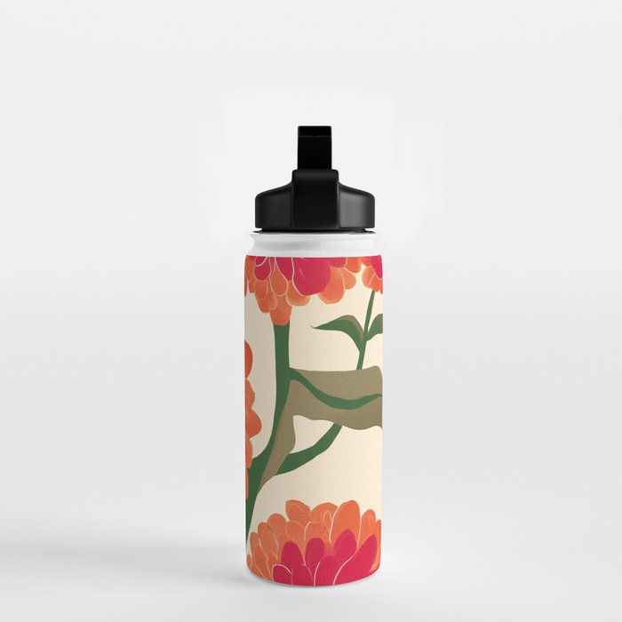 Red Zinnias Water Bottle Gallery Image 2