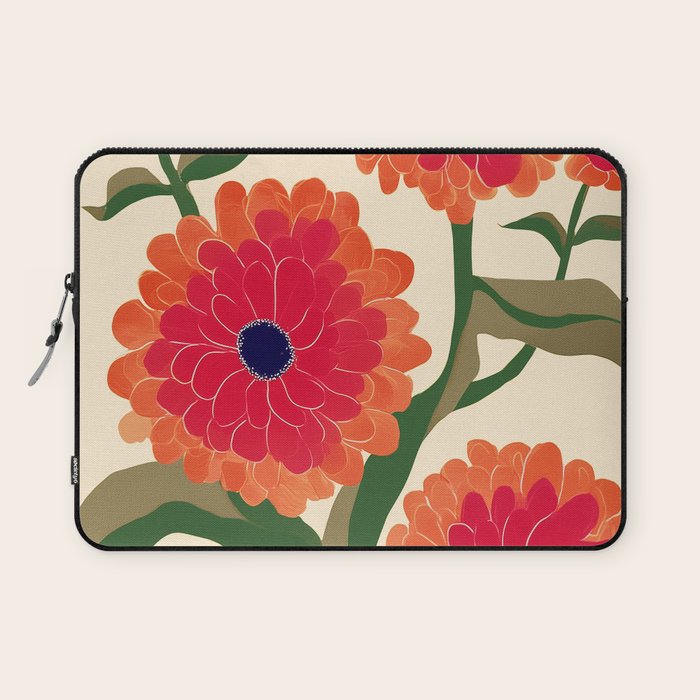 Red Zinnias Laptop Sleeve Gallery Image 1