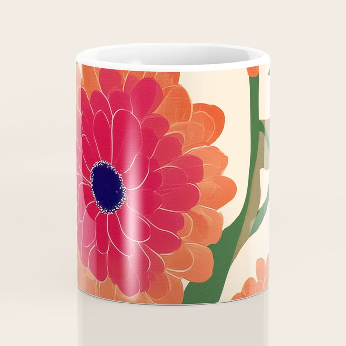 Red Zinnias Coffee Mug Gallery Image 4