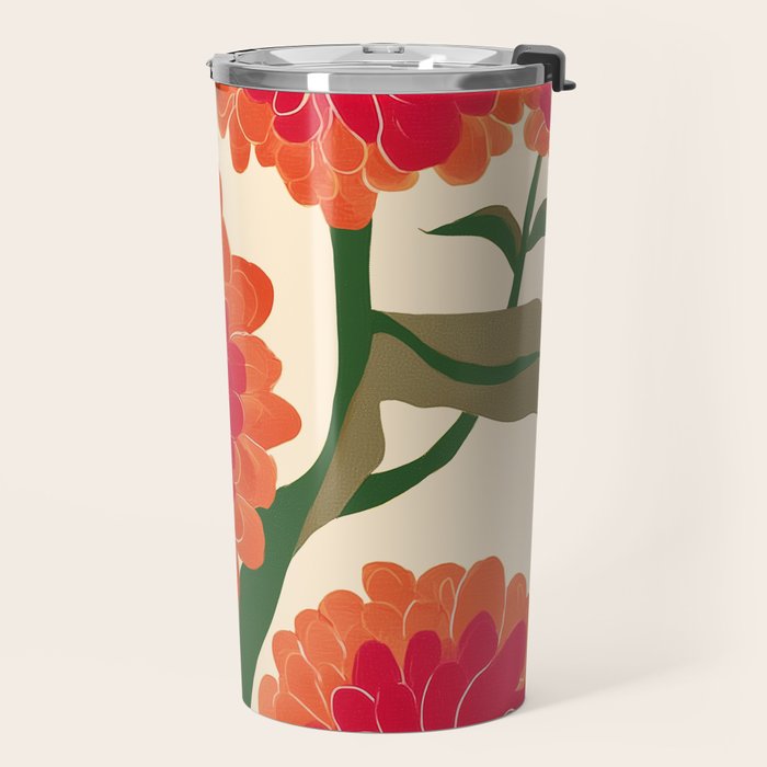 Red Zinnias Travel Mug Gallery Image 2