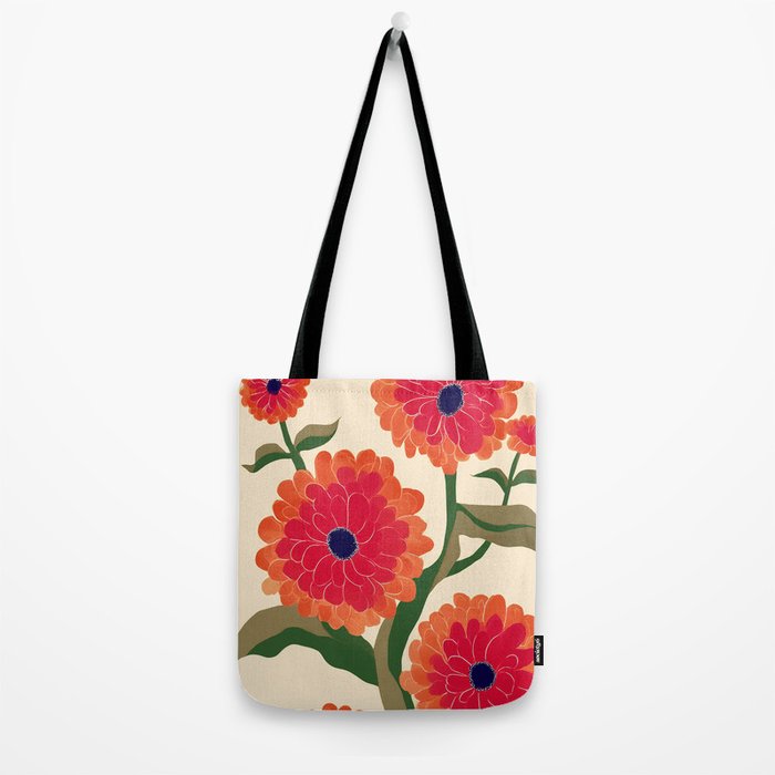 Red Zinnias Tote Bag Gallery Image 2