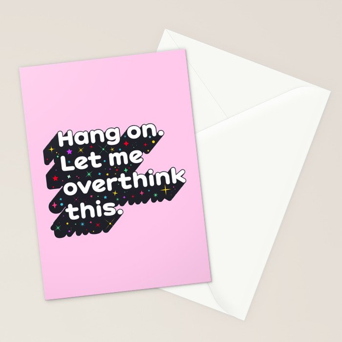 Let Me Overthink This - humorous typography Stationery Card Gallery Image 2