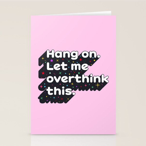Let Me Overthink This - humorous typography Stationery Card Gallery Image 2
