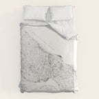 Santa Cruz Surf Map Black and White Duvet Cover Gallery Image 6