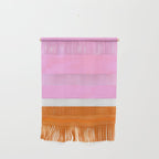 Pastel Neon Pink Yellow Ochre Mid Century Modern Abstract Minimalist Rothko Color Field Squares Wall Hanging Gallery Image 1