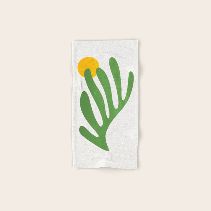 Green Leaf & Sun: Matisse Edition | Mid Century Series Bath Towel Gallery Image 1
