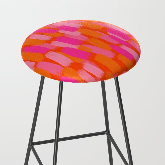Abstract, Paint Brush Stroke, Pink and Orange  Stool Gallery Image 2