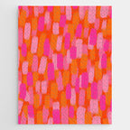 Abstract, Paint Brush Stroke, Pink and Orange  Jigsaw Puzzle Gallery Image 1