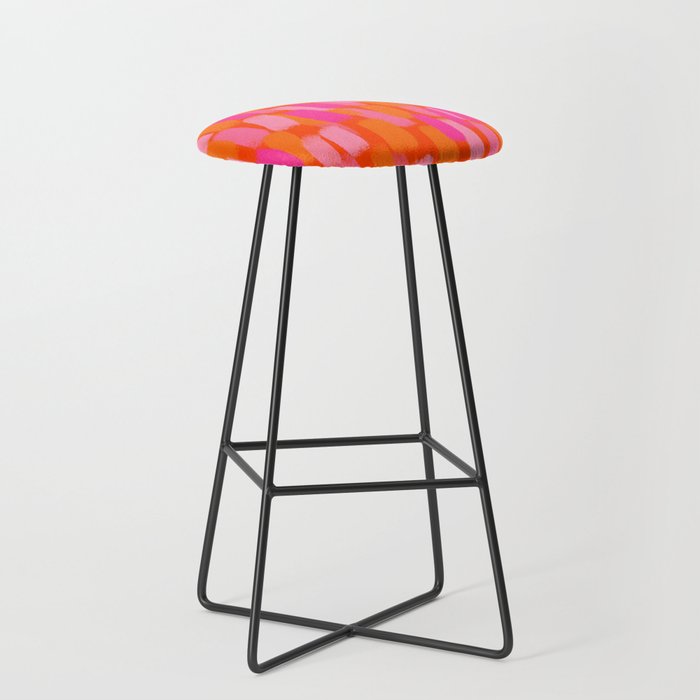 Abstract, Paint Brush Stroke, Pink and Orange  Stool Gallery Image 1