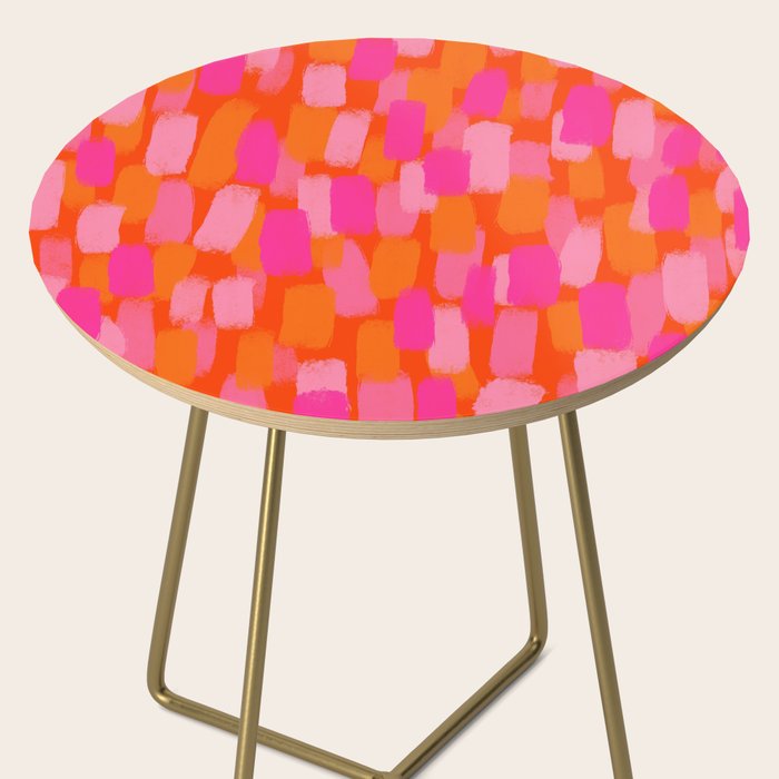 Abstract, Paint Brush Stroke, Pink and Orange  Side Table Gallery Image 2
