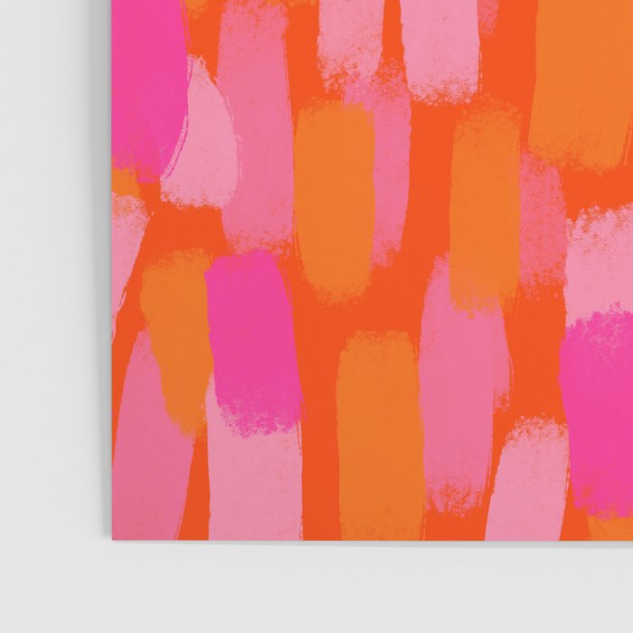 Abstract, Paint Brush Stroke, Pink and Orange  Poster Gallery Image 3