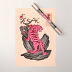 Japanese Courage Tiger Wrapping Paper Gallery Image 1