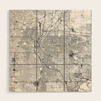 Denver White Map Wood Wall Art Gallery Image 1