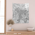 Denver White Map Wall Tapestry Gallery Image 2