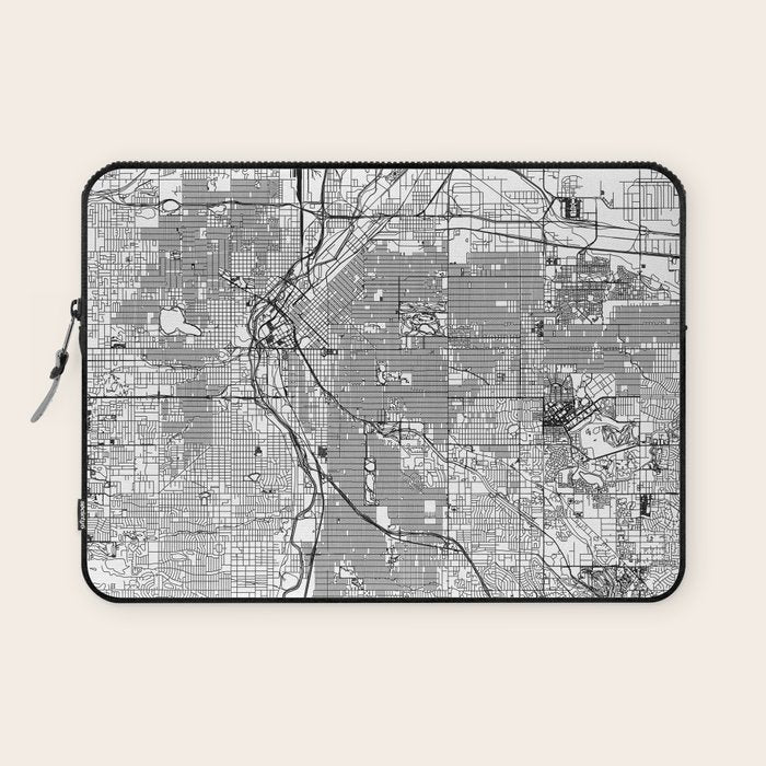 Denver White Map Laptop Sleeve Gallery Image 1