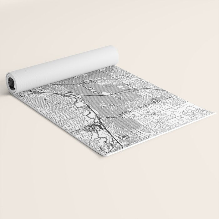 Denver White Map Yoga Mat Gallery Image 2
