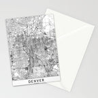 Denver White Map Stationery Card Gallery Image 2