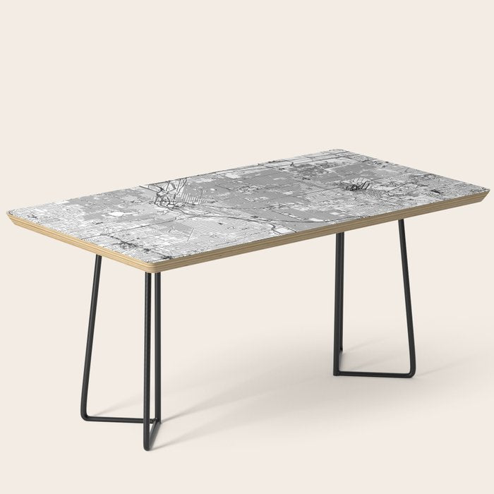 Denver White Map Coffee Table Gallery Image 1