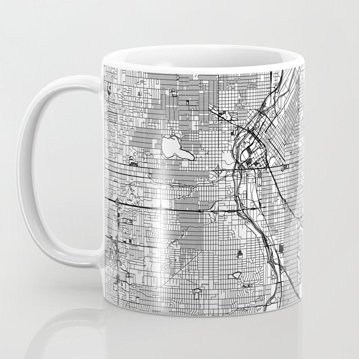Denver White Map Coffee Mug Gallery Image 3