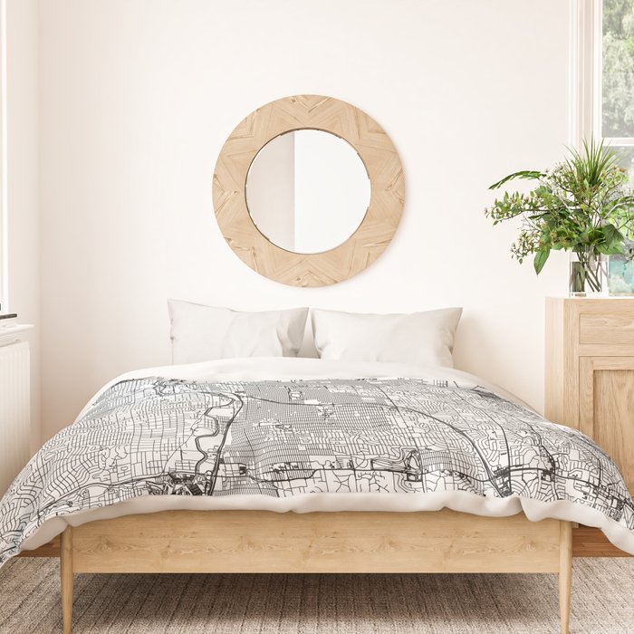 Denver White Map Duvet Cover Gallery Image 3