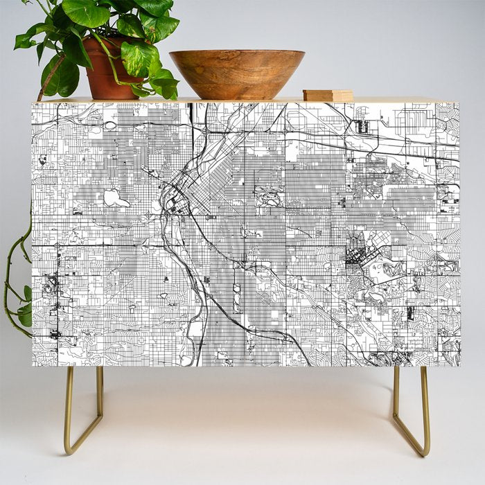 Denver White Map Credenza Gallery Image 1