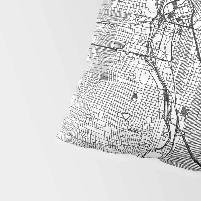 Denver White Map Pillow Sham Gallery Image 4