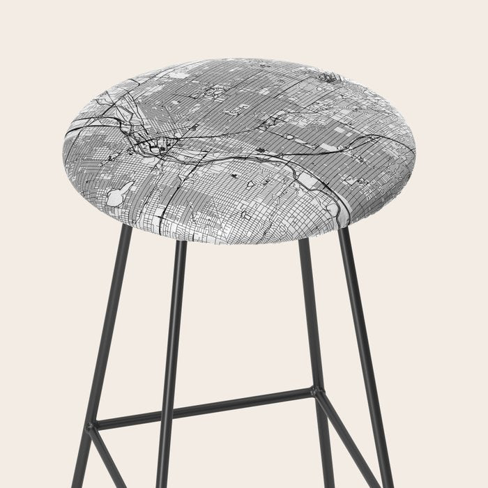 Denver White Map Stool Gallery Image 2
