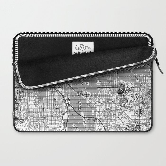 Denver White Map Laptop Sleeve Gallery Image 2