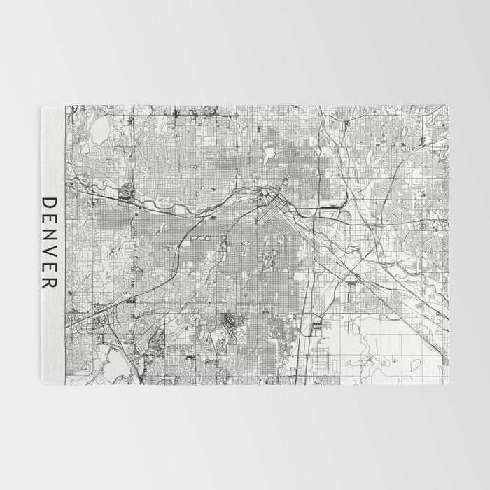 Denver White Map Rug Gallery Image 2