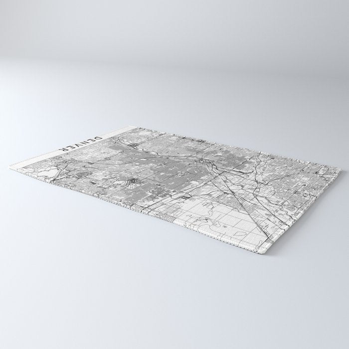 Denver White Map Rug Gallery Image 3