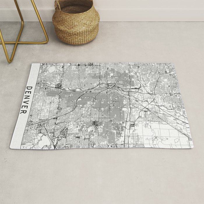 Denver White Map Rug Gallery Image 1