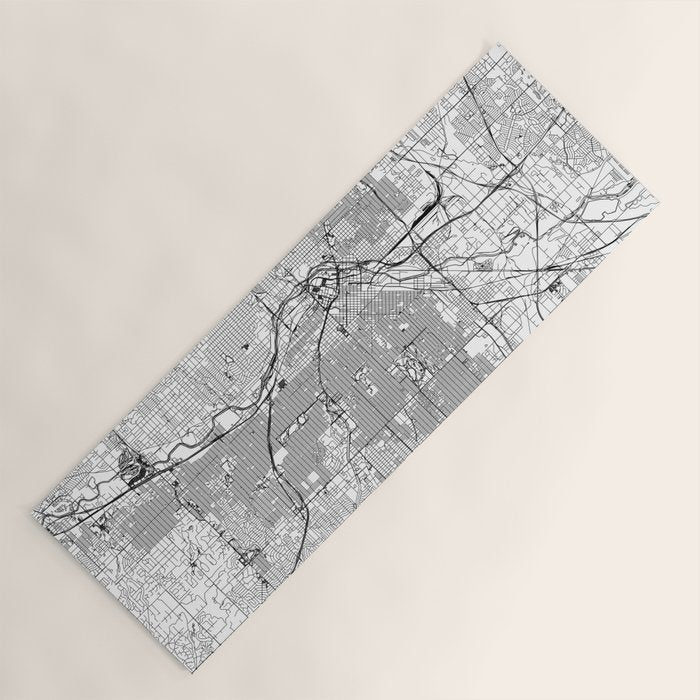 Denver White Map Yoga Mat Gallery Image 1