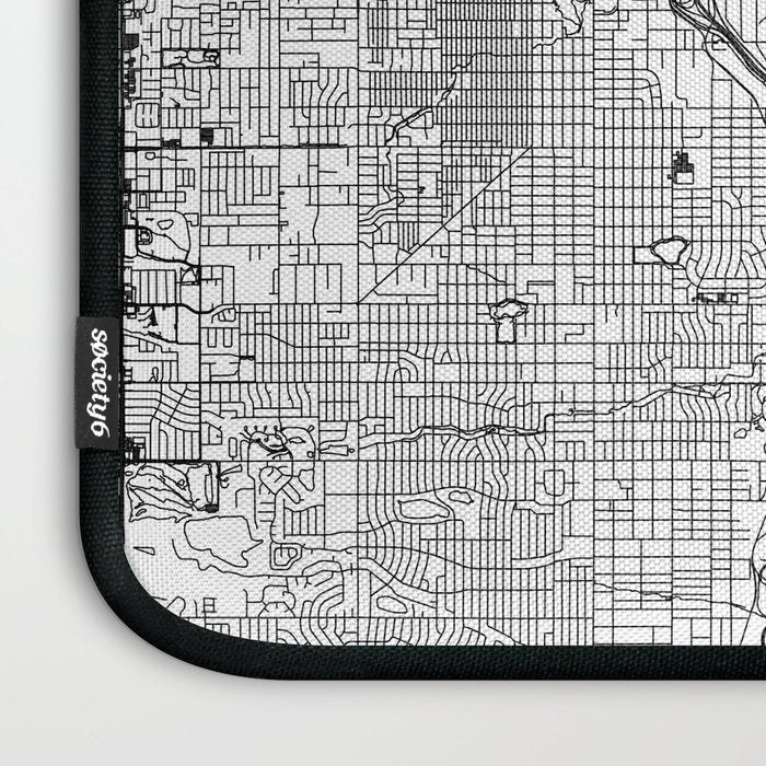 Denver White Map Laptop Sleeve Gallery Image 3