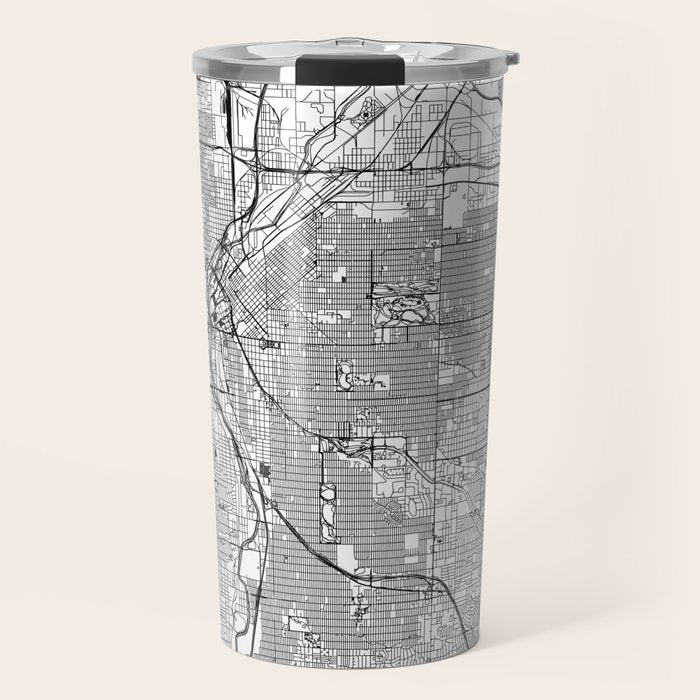 Denver White Map Travel Mug Gallery Image 1