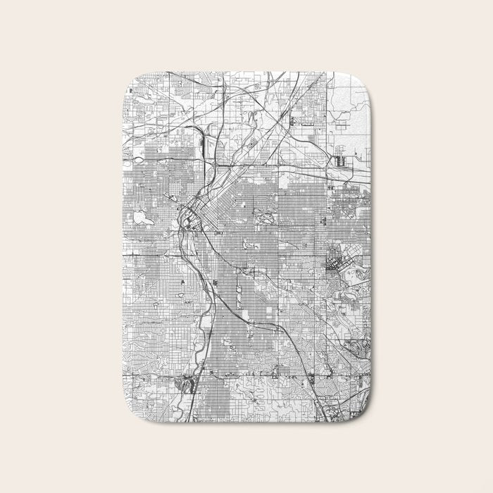 Denver White Map Bath Mat Gallery Image 1