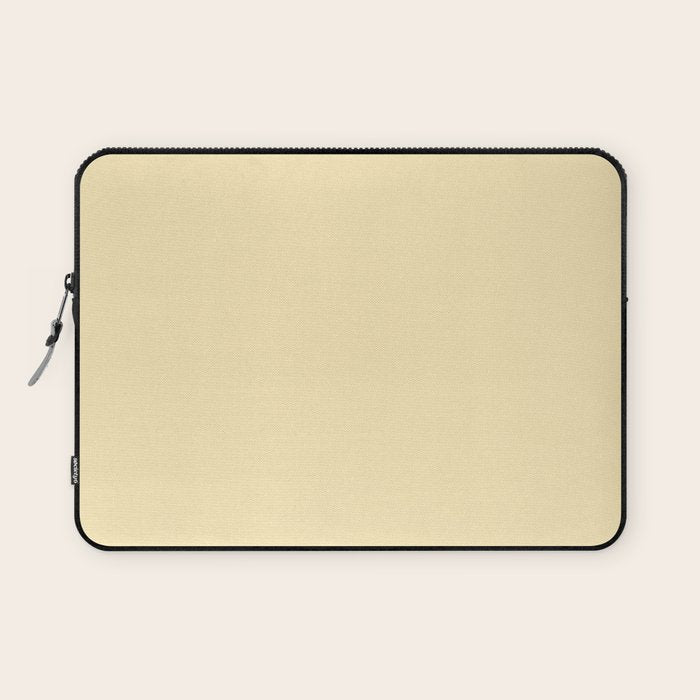 Lemon Honey Creme Pale Soft Yellow Solid Matte Colour Blocks Laptop Sleeve Gallery Image 1