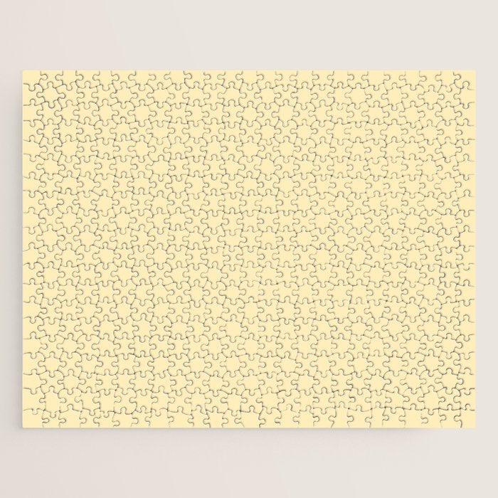 Lemon Honey Creme Pale Soft Yellow Solid Matte Colour Blocks Jigsaw Puzzle Gallery Image 1