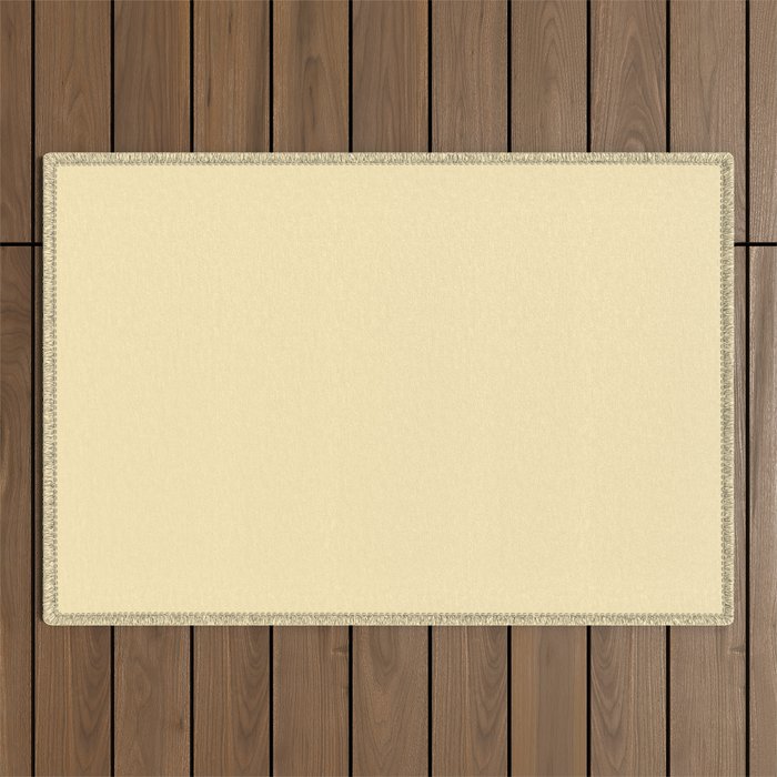Lemon Honey Creme Pale Soft Yellow Solid Matte Colour Blocks Outdoor Rug Gallery Image 1