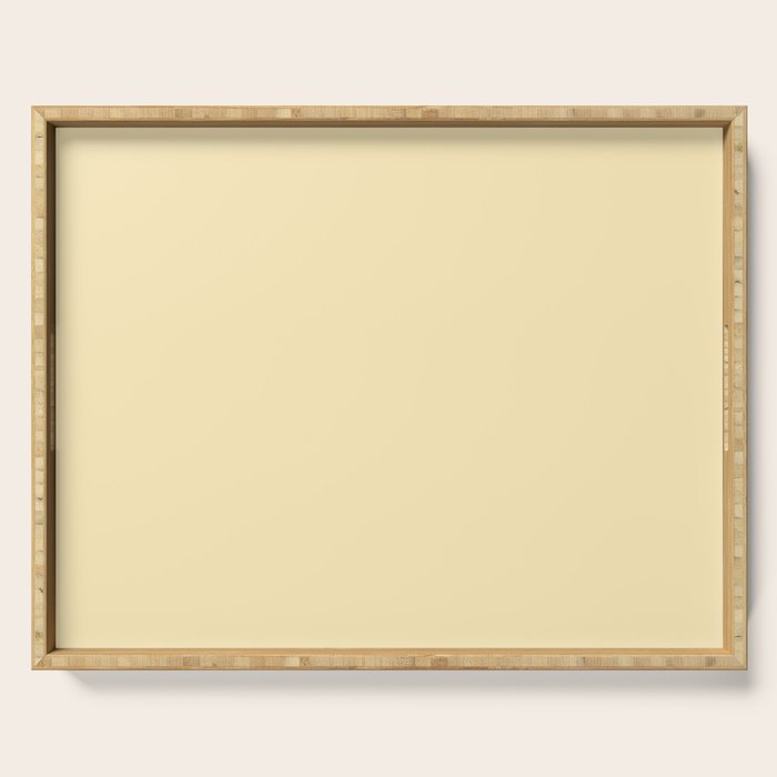 Lemon Honey Creme Pale Soft Yellow Solid Matte Colour Blocks Serving Tray Gallery Image 1