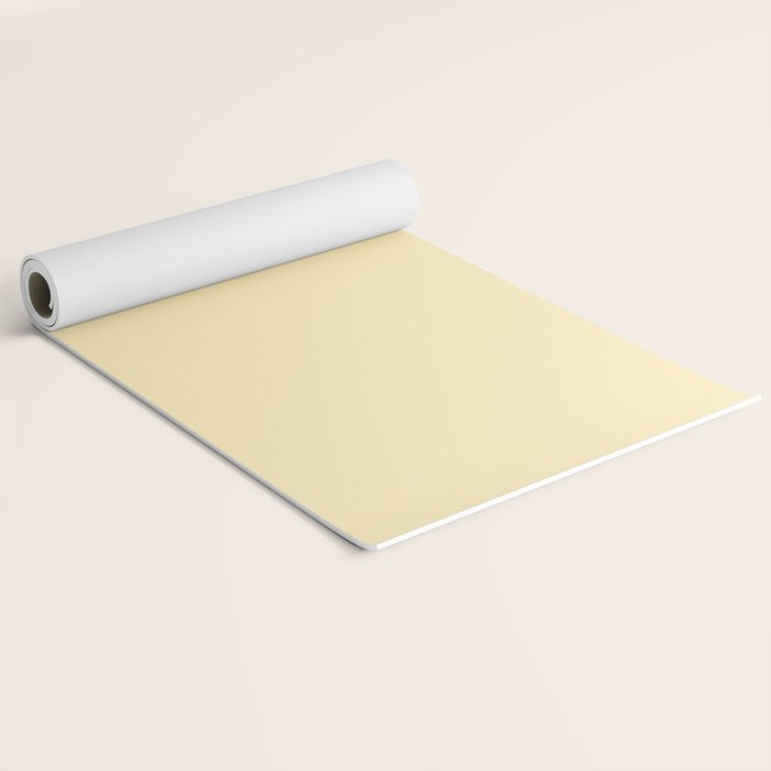 Lemon Honey Creme Pale Soft Yellow Solid Matte Colour Blocks Yoga Mat Gallery Image 2