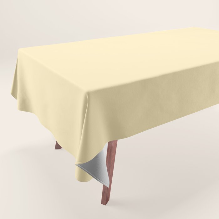 Lemon Honey Creme Pale Soft Yellow Solid Matte Colour Blocks Tablecloth