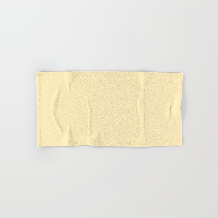 Lemon Honey Creme Pale Soft Yellow Solid Matte Colour Blocks Bath Towel Gallery Image 1